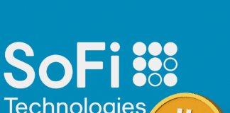 SoFi Technologies Logo mit Bitcoin und Ethereum