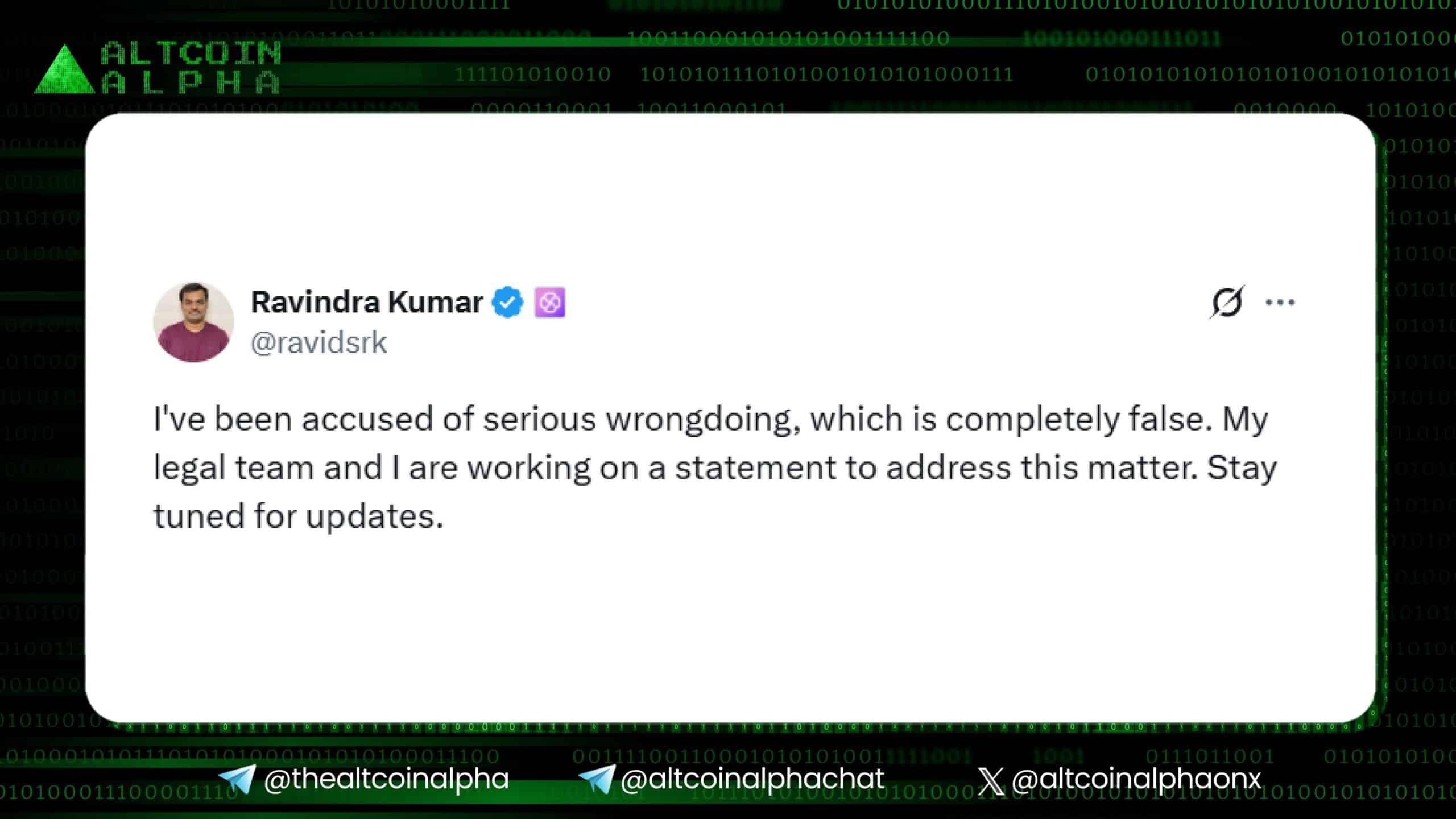 Ravindra Kumar post on X