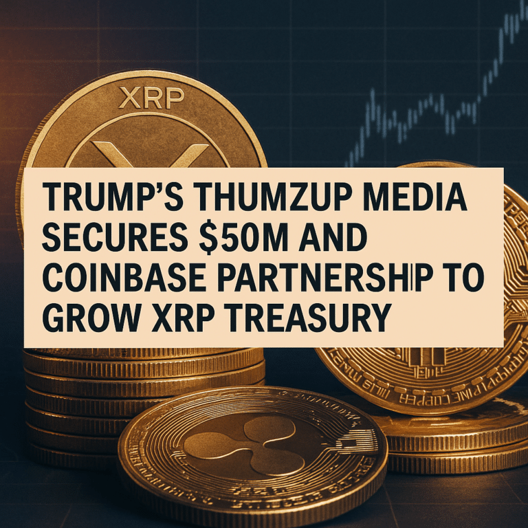 Thumzup Media erhält $50 Mio. Finanzierung und Coinbase-Partnerschaft zur Stärkung des XRP-Treasurys