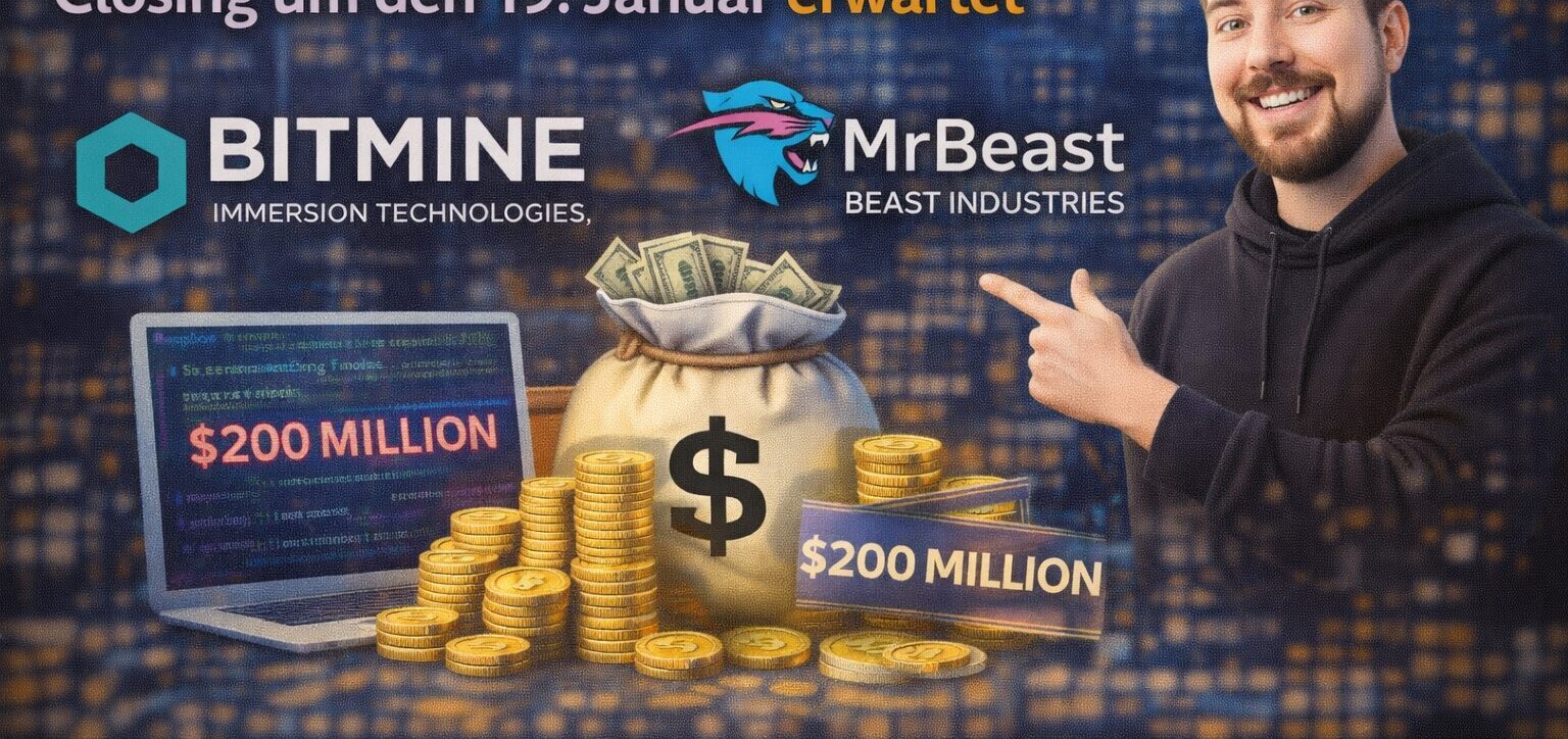 Bitmine investiert 200 Mio. Dollar in MrBeast-Firma Beast Industries,