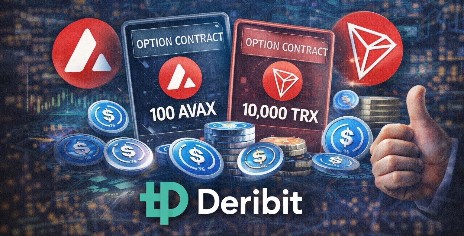 Deribit startet USDC-Optionen auf AVAX und TRX