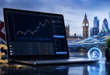 Tech-driven finance in London skyline