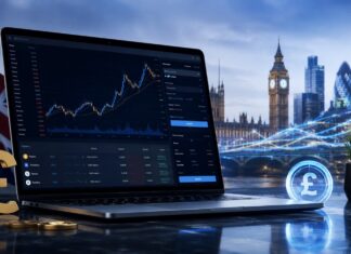 Tech-driven finance in London skyline