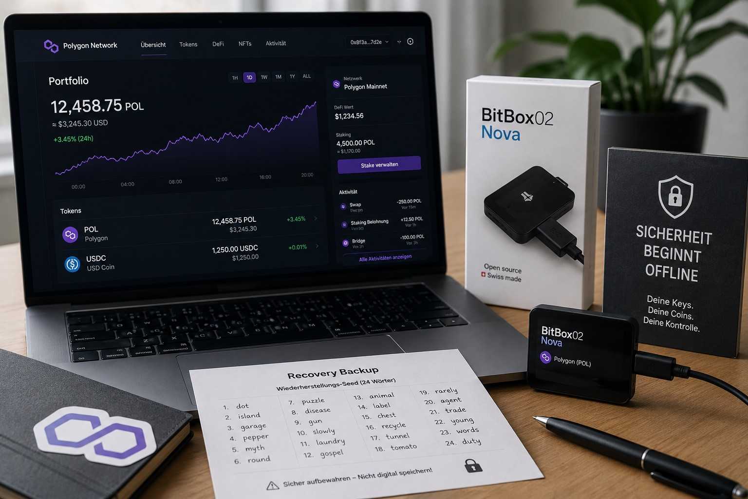 BitBox02 Nova Polygon Vault Wallet-Einrichtung.