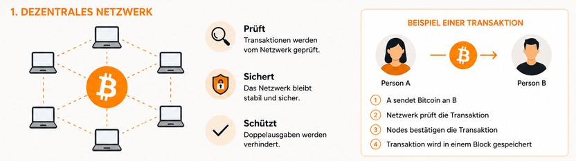 Aufbau des Bitcoin Netzwerks exemplarisch dargestellt