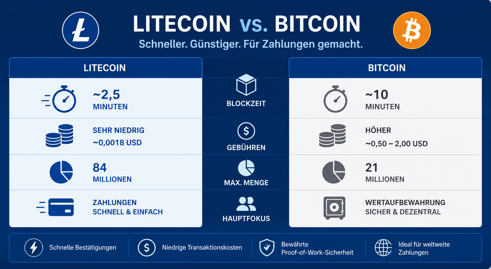 Litecoin vs Bitcoin