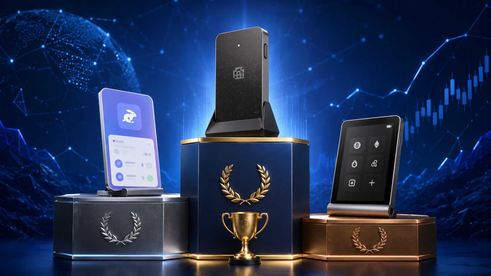 Hyperliquid Wallet Vergleich mit BitBox02 Nova auf Platz eins sowie Rabby Wallet und Ledger Flex auf den weiteren Podestplätzen.