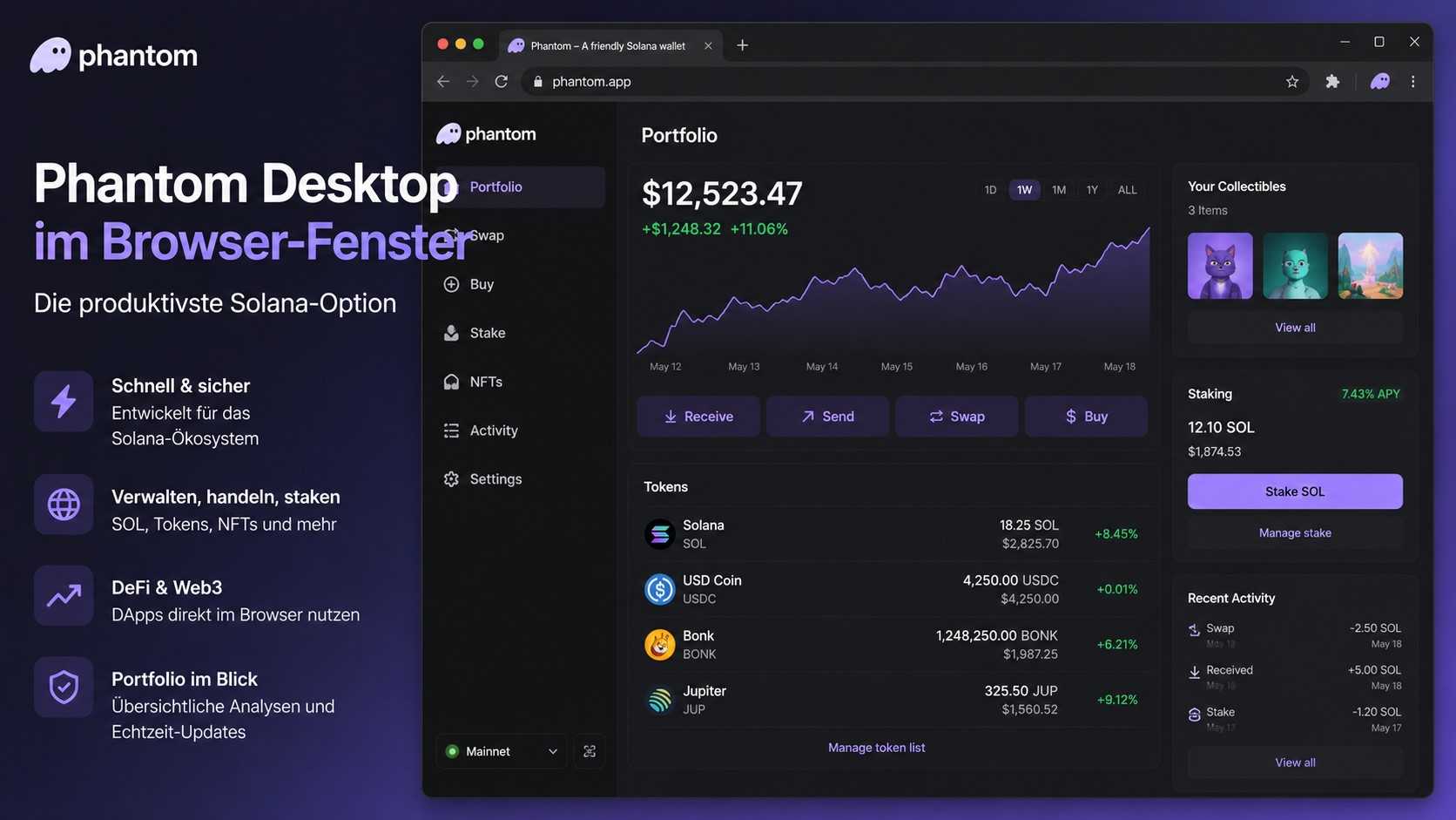 Phantom Desktop Wallet für Solana