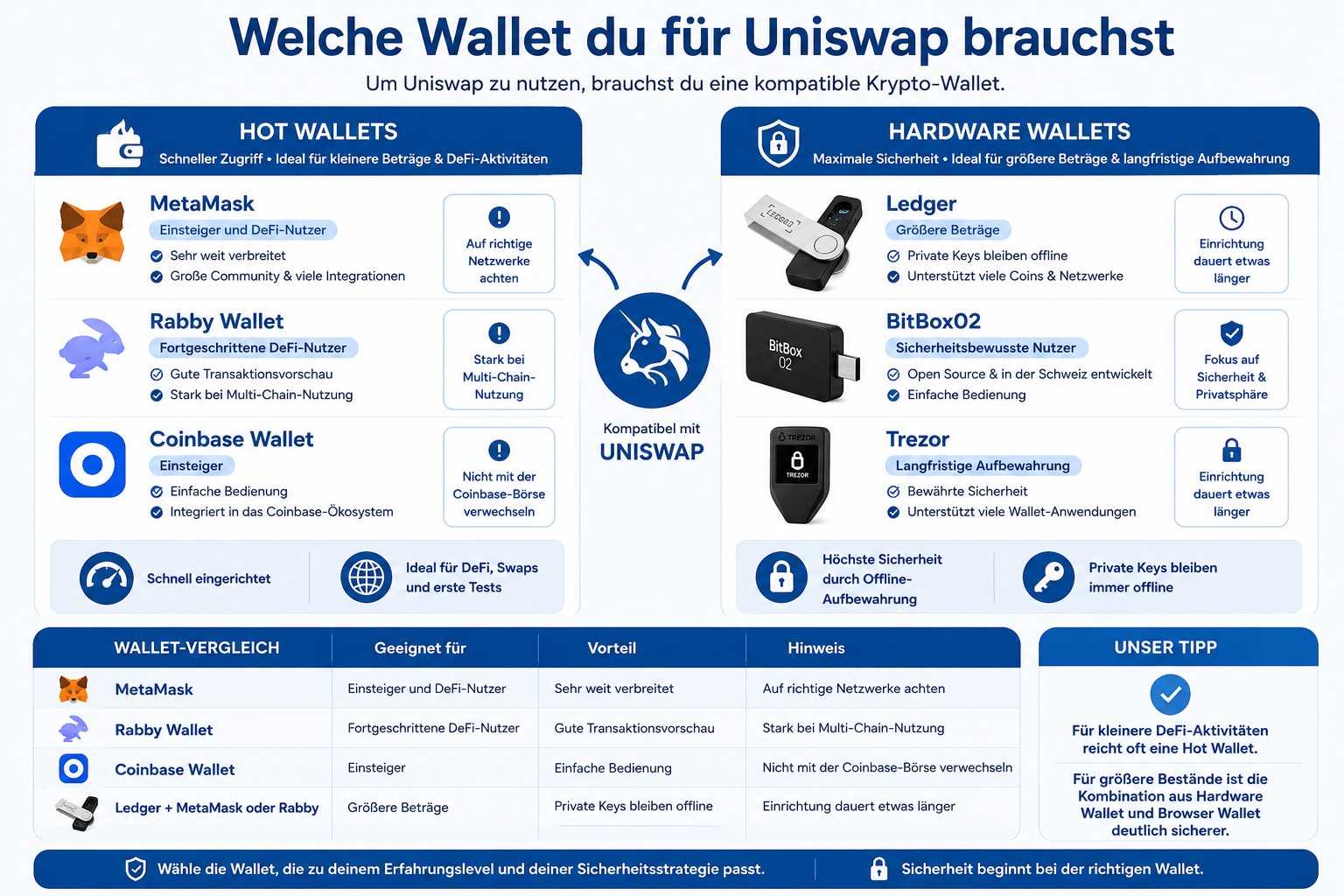 Uniswap Wallet Auswahl