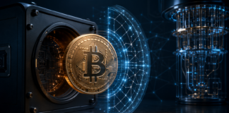 Quantensichere Bitcoin-Migration: BIP-361 macht wichtigen Fortschritt Bitcoin wird durch einen digitalen Schutzschild vor einem Quantencomputer geschützt