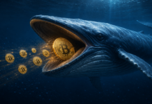 Großer Wal sammelt mehrere goldene Bitcoin ein