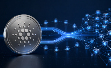 Cardano aktiviert historischen Hard Fork: Dijkstra rückt näher Cardano-Münze vor einem verzweigten Blockchain-Netzwerk zur Dijkstra-Ära