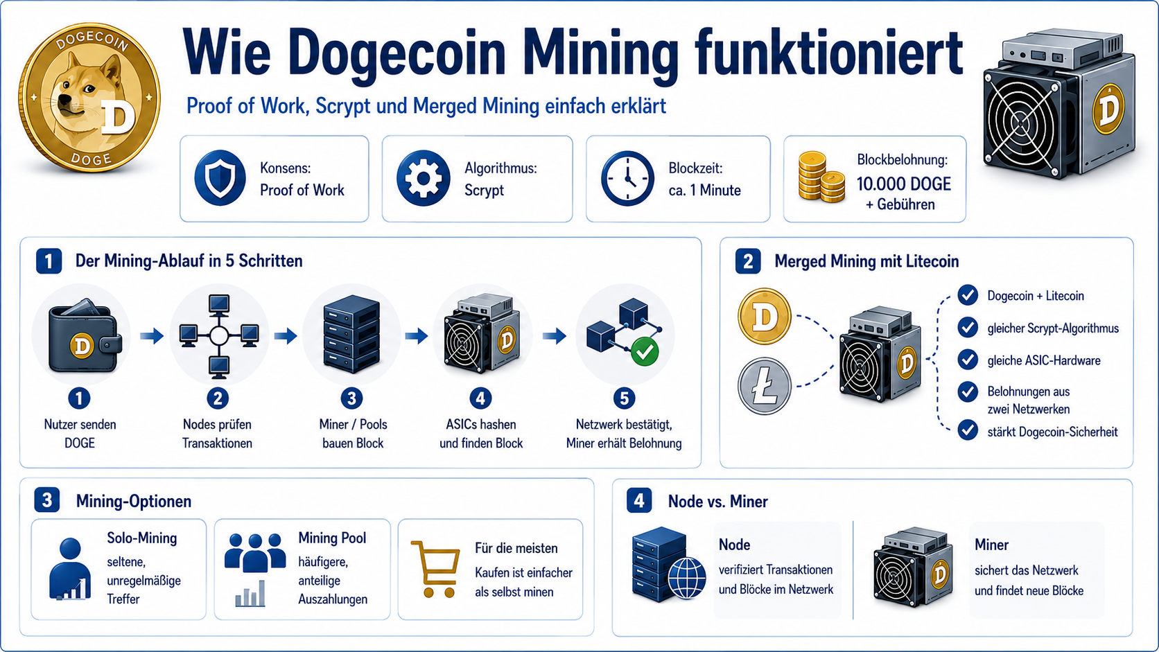 So funktioniert Dogecoin-Mining