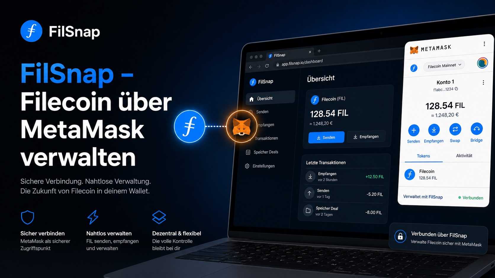 FilSnap Filecoin Verwaltung mit MetaMask