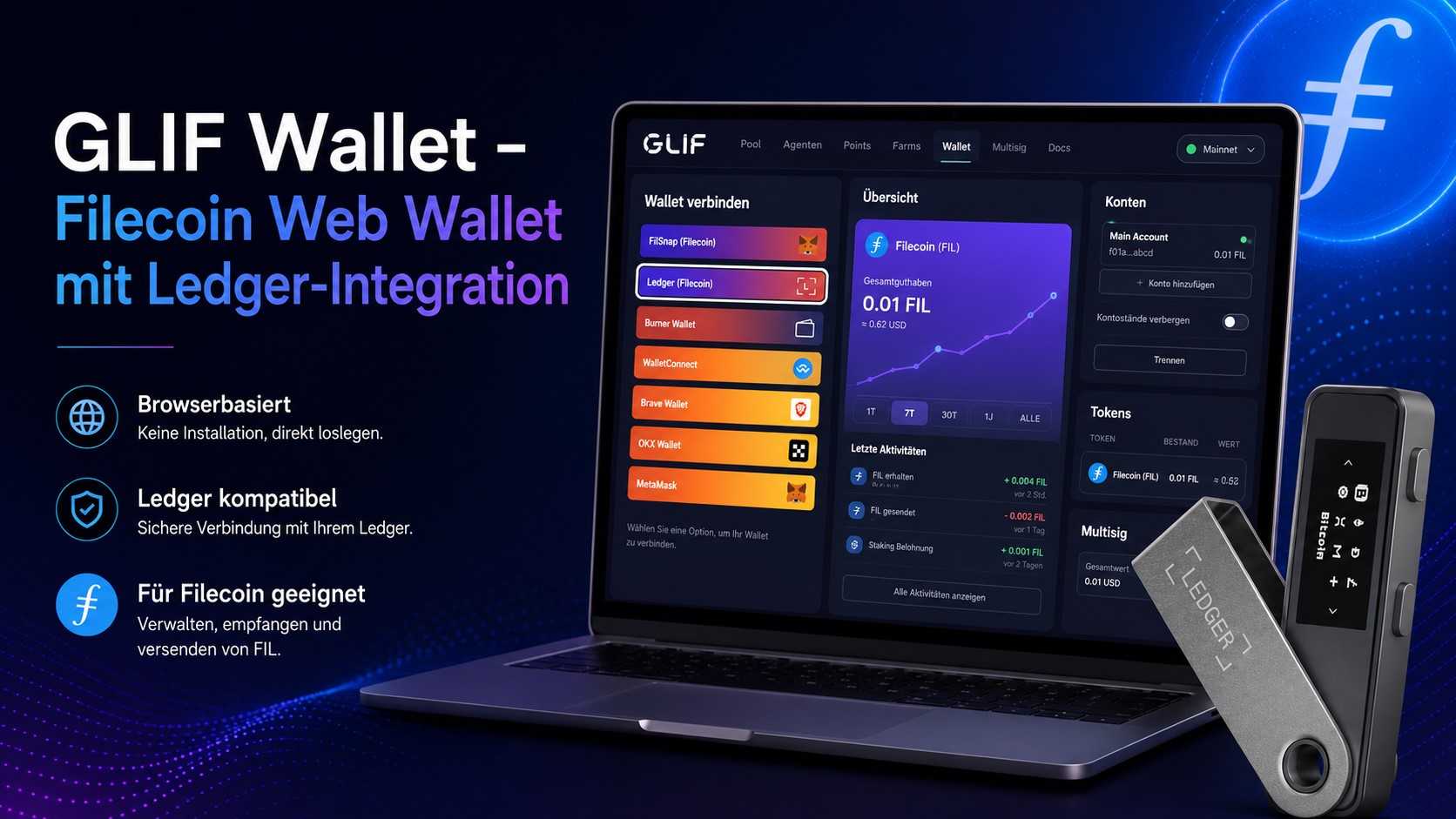 GLIF Wallet mit Ledger Integration
