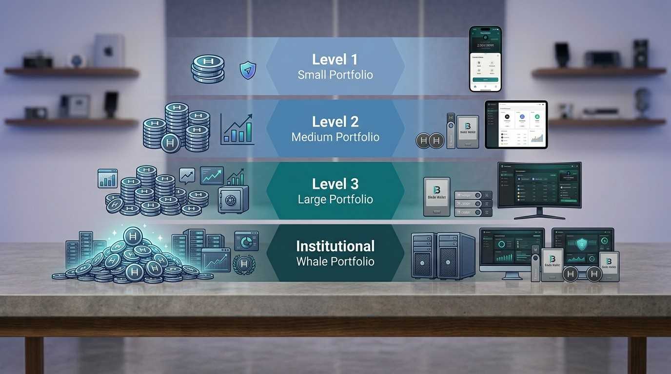 Hedera HBAR Wallet Portfolio Stufenübersicht
