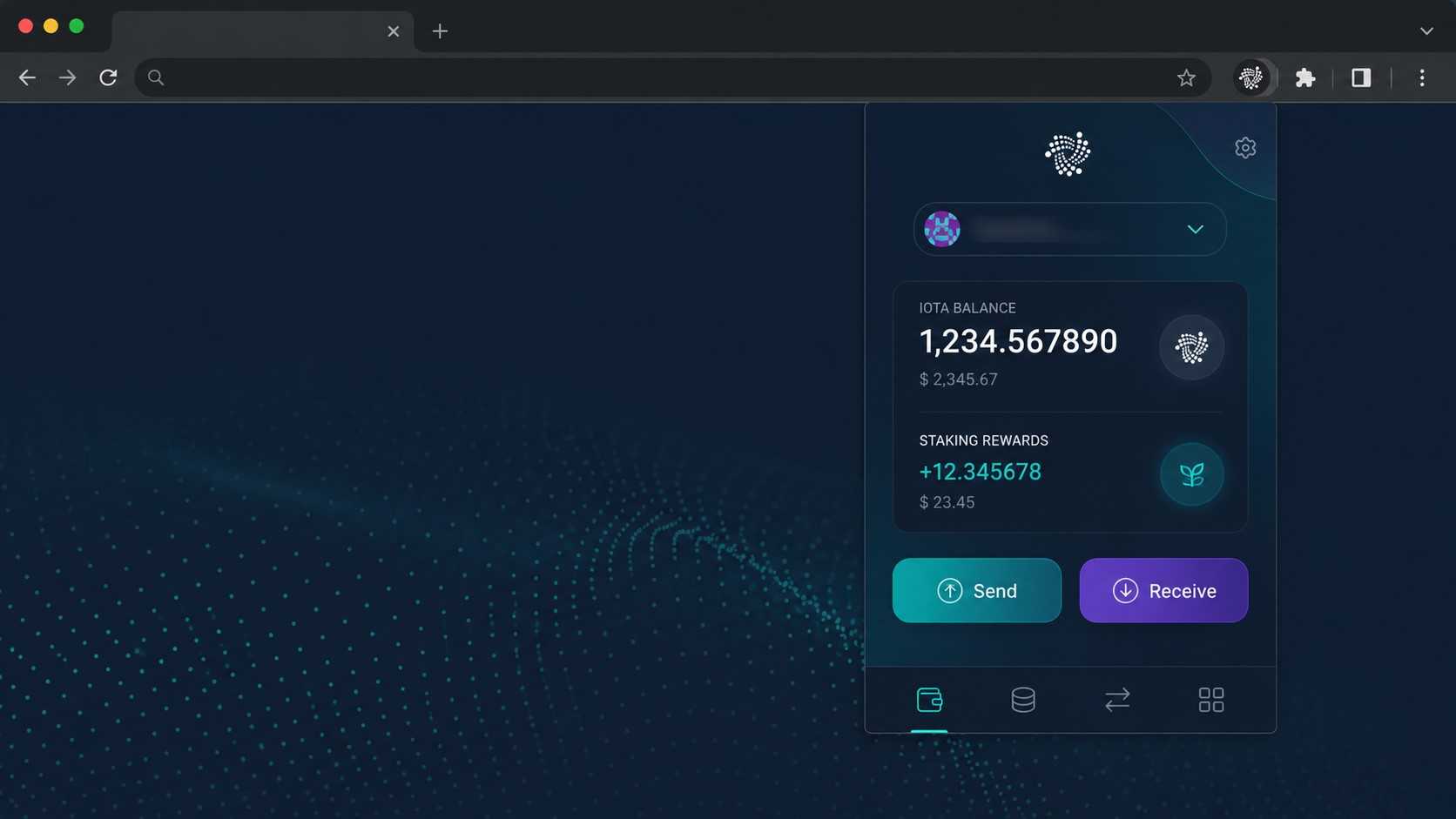 IOTA Wallet Browser Erweiterung in Google Chrome