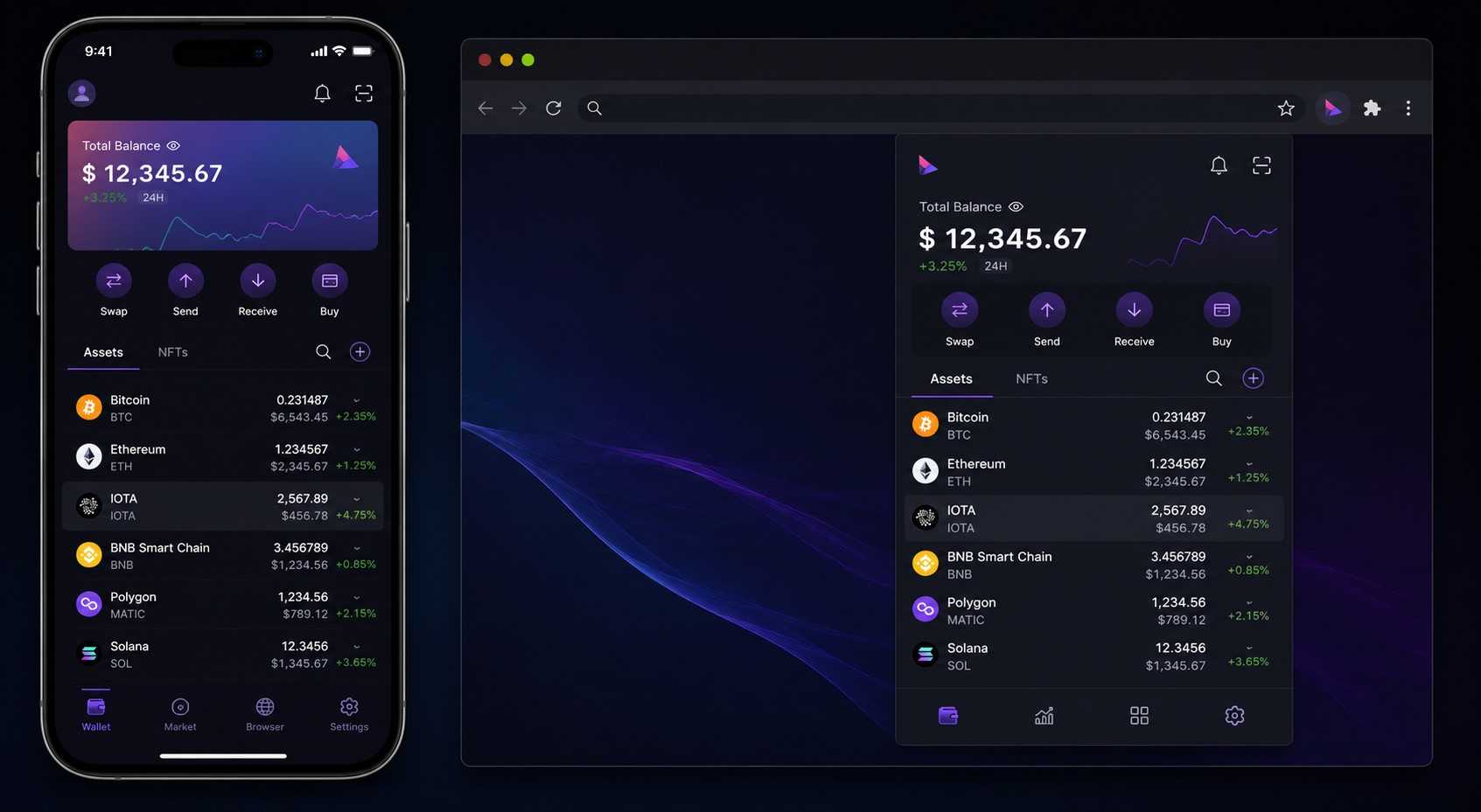 Klever Wallet Mobile App und Browser Erweiterung für IOTA