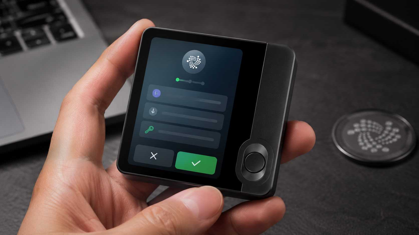 OneKey Pro Hardware Wallet SignGuard IOTA Transaktionsbestätigung