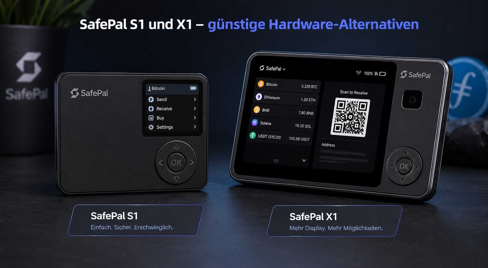 SafePal S1 und SafePal X1 Hardware Wallets