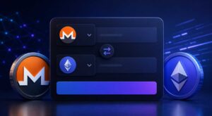 SimpleSwap Logo oder Monero-Wechselmaske