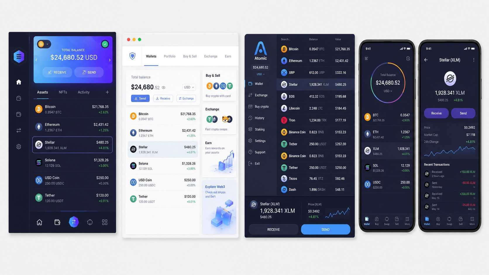 Stellar Wallet Vergleich Exodus Guarda Atomic Wallet Edge