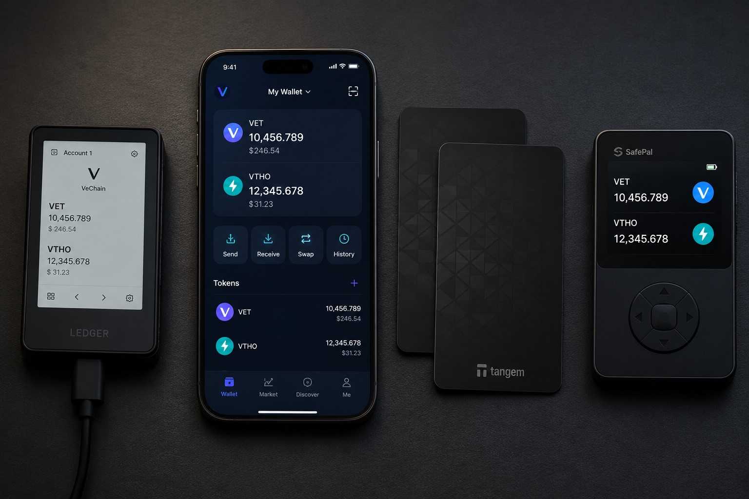 VeChain Wallet Vergleich Ledger Flex VeWorld Tangem SafePal