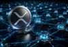 XRP-Münze in einem Netzwerk aus KI-Agenten und digitalen Zahlungskanälen