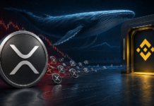 XRP-Wal vor einer digitalen Handelsplattform mit XRP-Coins