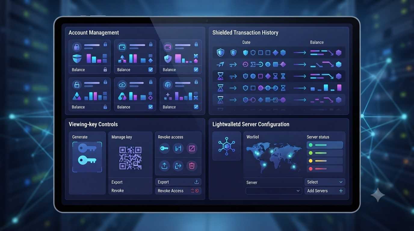 Zcash Wallet Datenschutz Dashboard und Viewing Keys