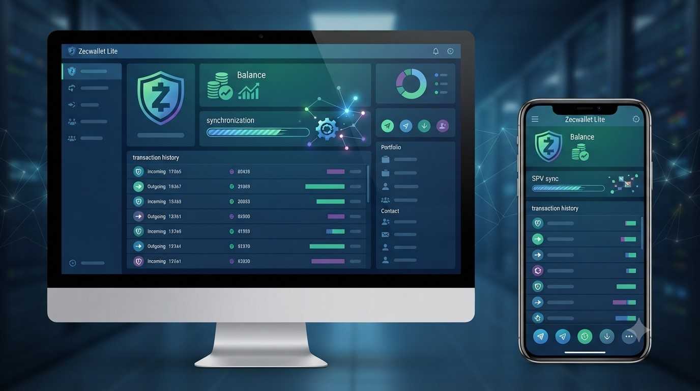 Zecwallet Lite Desktop und Mobile Wallet Benutzeroberfläche