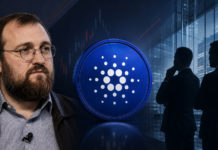 Cardano gegen die Wall Street: ARK- und VanEck-Manager üben scharfe Kritik Charles Hoskinson neben einer Cardano-Münze und zwei institutionellen Analysten