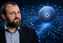 Cardano-Wachstumsplan: RealFi, Leios und Midnight sollen DeFi-Sektor auf eine Milliarde US-Dollar katapultieren Charles Hoskinson neben dem Cardano-Logo und einer steigenden Wachstumskurve