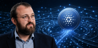 Charles Hoskinson neben dem Cardano-Logo und einer steigenden Wachstumskurve