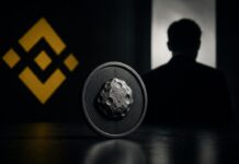 BNB Chain geht nach Memecoin-Launch gegen Ex-Mitarbeiter vor ASTEROID-Memecoin vor Binance-Logo und Silhouette eines ehemaligen Mitarbeiters