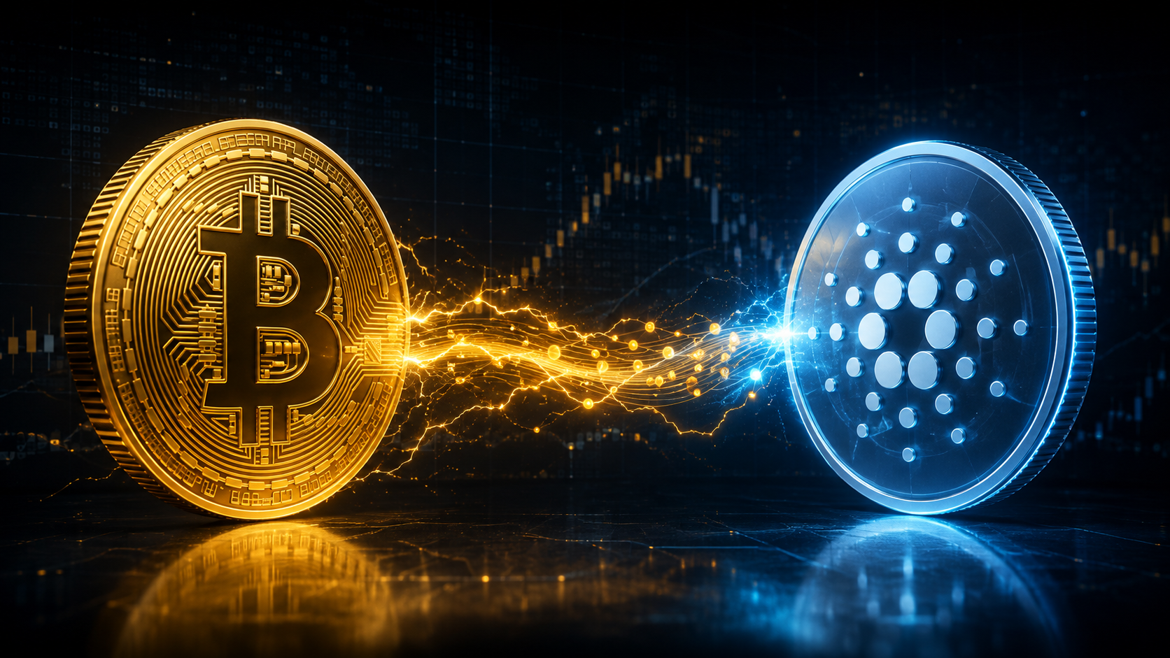 Bitcoin und Cardano sind über einen Lightning-Zahlungskanal miteinander verbunden.