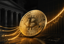 Bitcoin steigt auf über 77.000 USD: Das sind die Gründe Goldene Bitcoin-Münze vor dem US-Finanzministerium und einer steigenden Kurskurve