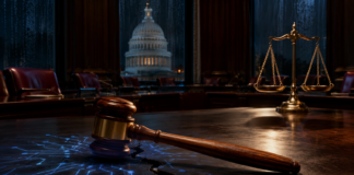 US-Kapitol und SEC-Symbolik veranschaulichen die stockenden Verhandlungen über den CLARITY Act.