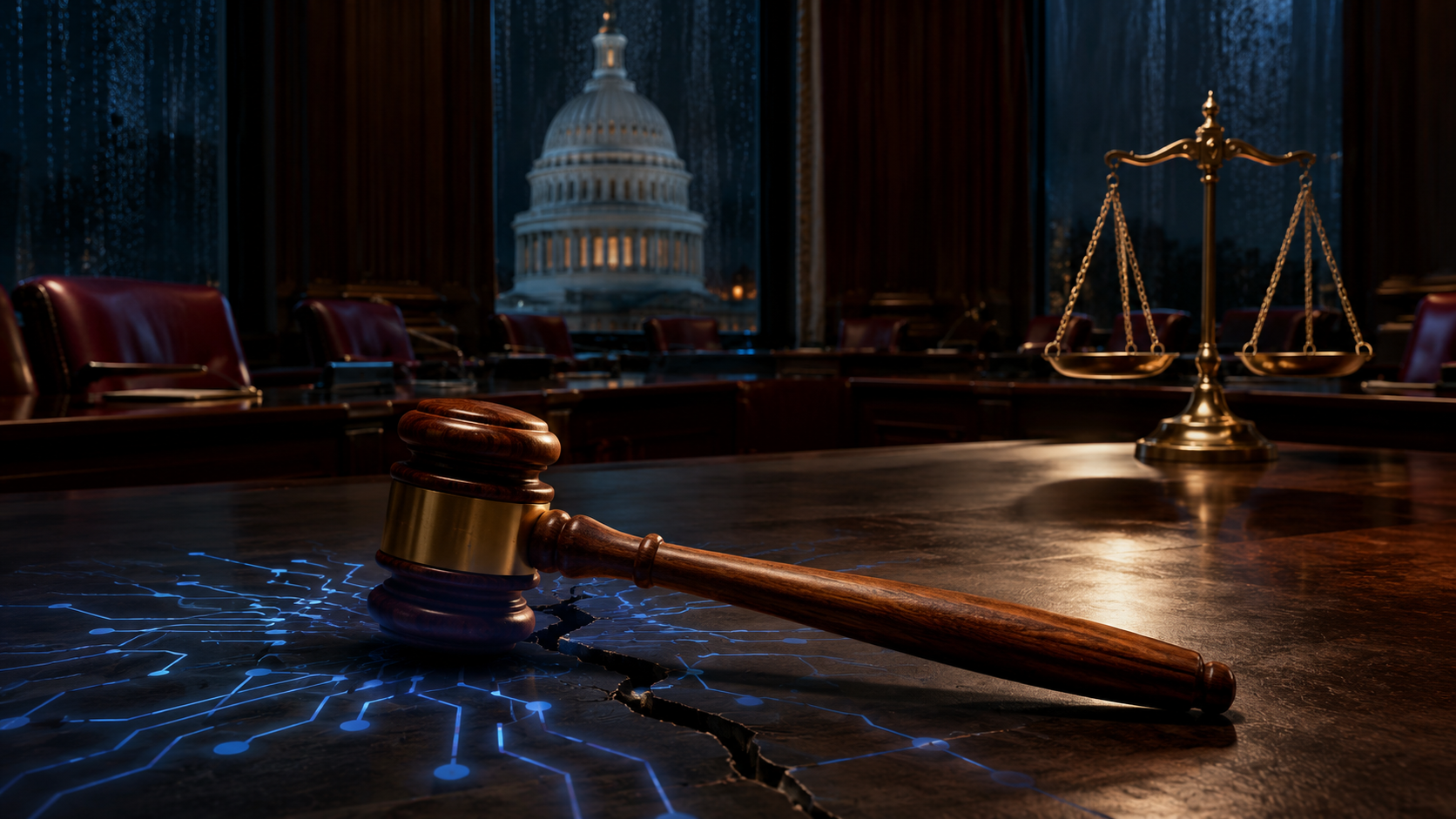 US-Kapitol und SEC-Symbolik veranschaulichen die stockenden Verhandlungen über den CLARITY Act.