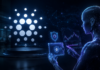 Cardano-Gründer kündigt autonomen Krypto-Handel über Midnight an KI-Agent vor dem Cardano-Logo mit digitaler Wallet und Krypto-Handelsplattform