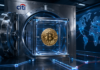 Geöffneter Citi-Tresor mit Bitcoin als Symbol für die geplante institutionelle Bitcoin-Verwahrung über Custody+