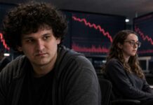 Netflix verfilmt FTX-Kollaps mit SBF und Caroline Ellison: Starttermin für Deutschland steht offiziell fest Sam Bankman-Fried und Caroline Ellison vor fallenden Krypto-Kurscharts als Symbol für den FTX-Zusammenbruch
