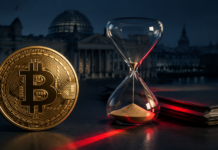 Krypto-Haltefrist soll fallen: Finanzbericht 2027 bekräftigt Steuerpläne Bitcoin, Sanduhr und Bundestag zur geplanten Abschaffung der Krypto-Haltefrist