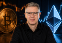 Bitcoin zu früh verkauft? Frank Thelen reagiert auf Kritik aus der Community Frank Thelen zwischen Bitcoin und Ethereum vor einem digitalen Kurschart