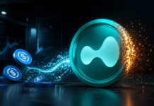 Hyperliquid-HYPE-Token mit USDC-Coins als Symbol für AQAv2-finanzierte Rückkäufe und Token-Verbrennungen