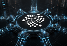 IOTA rüstet das Mainnet auf: Das steckt hinter Protocol 33 IOTA-Logo im Zentrum eines digitalen Validator-Netzwerks zum Mainnet-Upgrade v1.30.1 mit Protocol 33