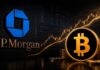 Bitcoin Kurs vor Trendwende? JPMorgan erhöht BTC-Exposure deutlich JPMorgan-Logo und Bitcoin-Logo vor steigendem Kurschart