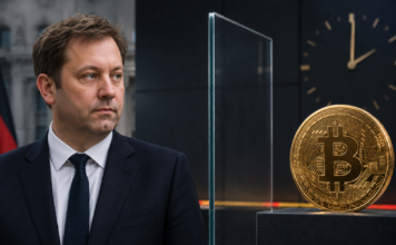 Jahressteuergesetz ohne Abschaffung der Krypto-Haltefrist: Klingbeil bleiben diese drei Wege KI-generierte Darstellung von Lars Klingbeil neben einer Bitcoin-Münze, getrennt durch eine Glasscheibe