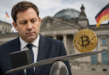 Klingbeils Krypto-Steuer wackelt: CDU-Widerstand gegen Abschaffung der Krypto-Haltefrist wächst Symbolische Darstellung von Bitcoin und deutscher Politik zur geplanten Abschaffung der Krypto-Haltefrist.