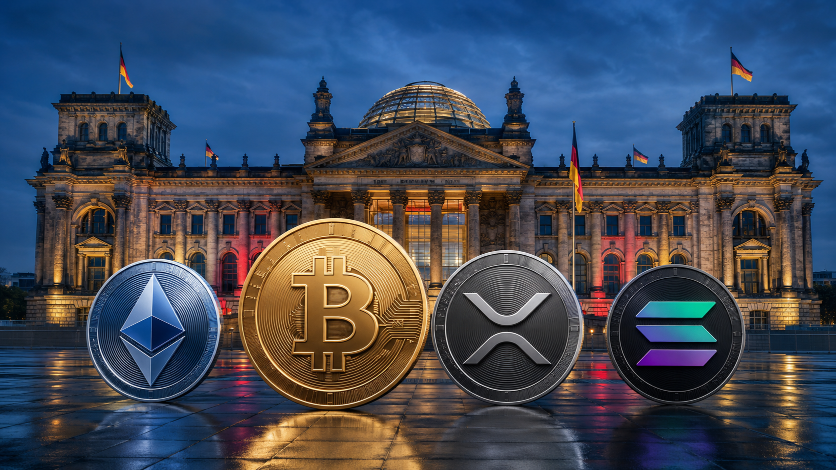 Bitcoin, Ethereum, XRP und Solana vor dem Deutschen Bundestag